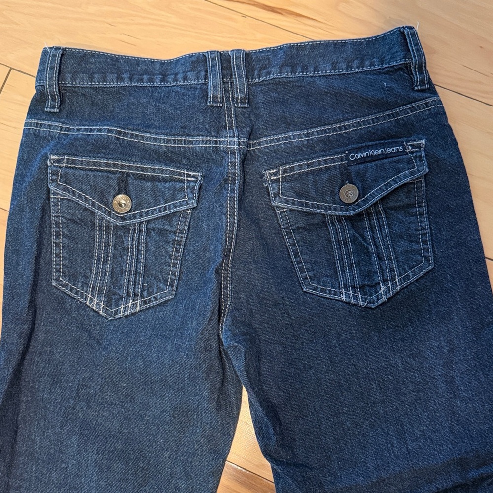 Calvin Klein Vintage Low Rise Wide Leg Blue Jeans